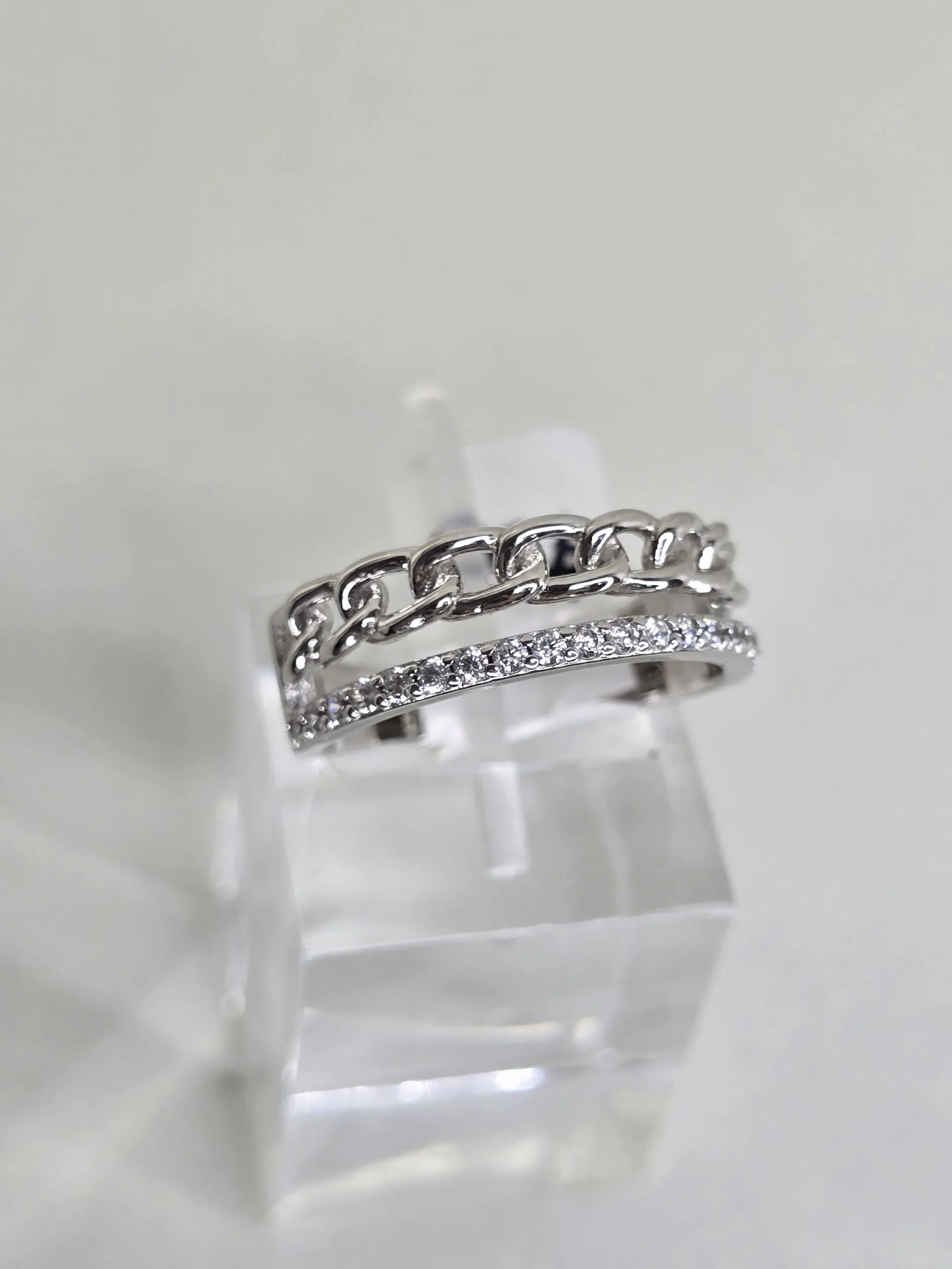 Anillo forcet &microcubics plata