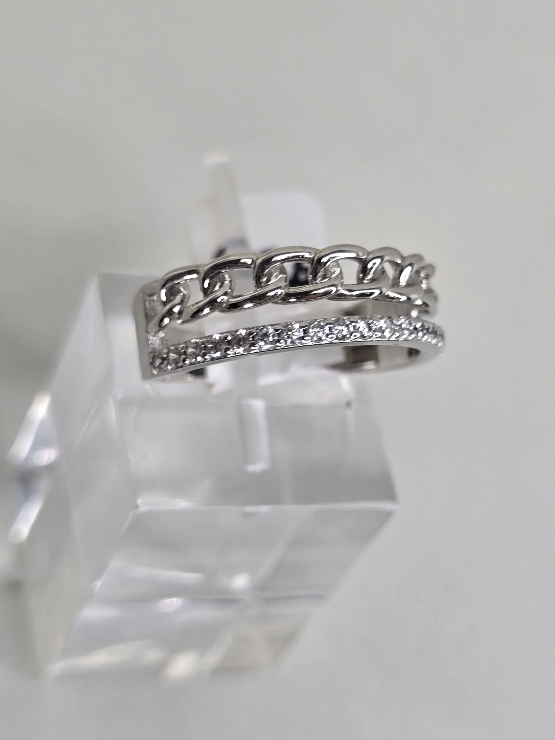 Anillo forcet &microcubics plata