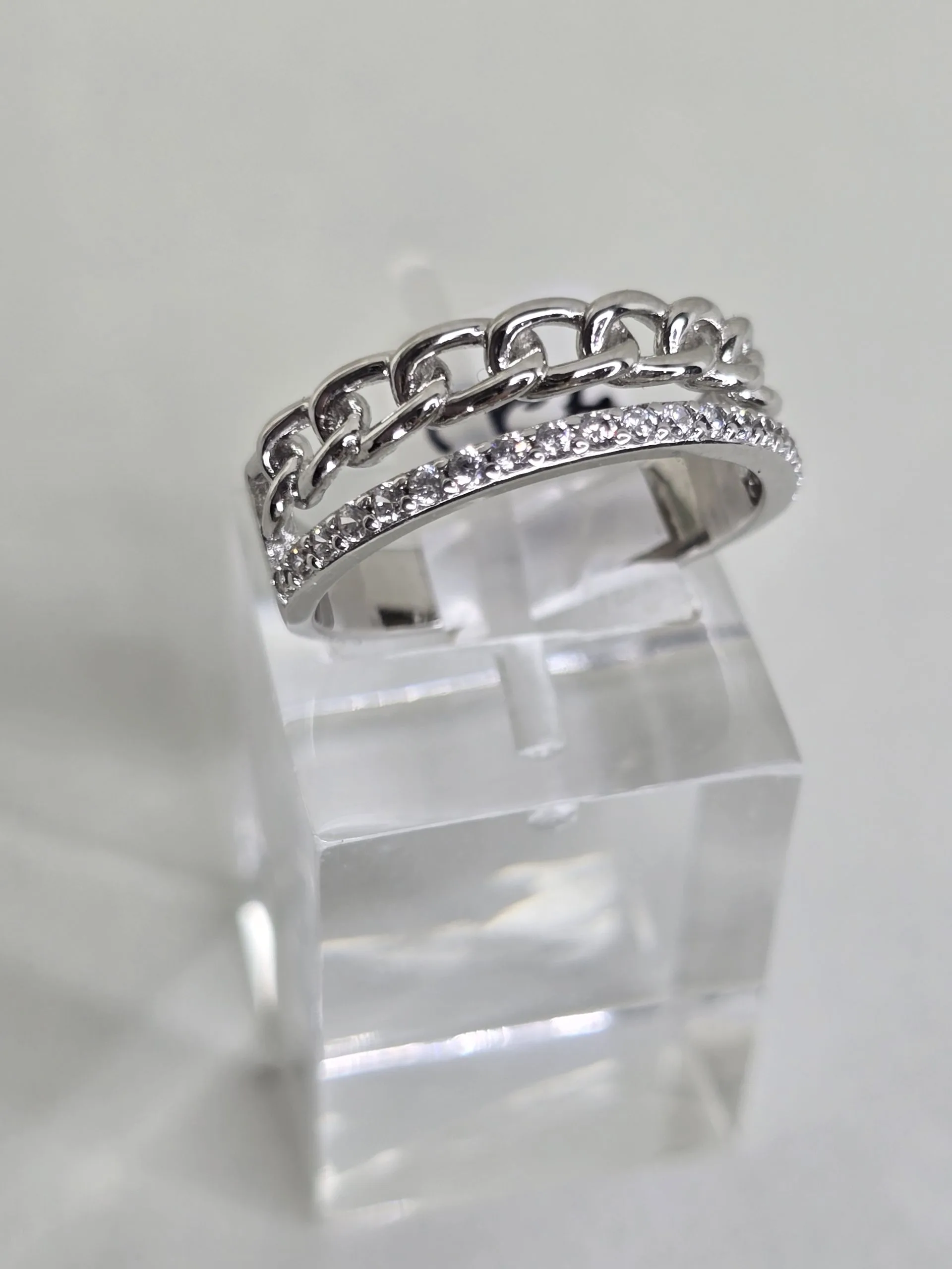 Anillo forcet &microcubics plata