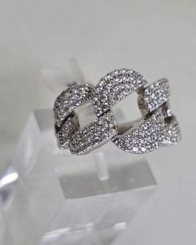 Anillo eslabones anchos microcubic