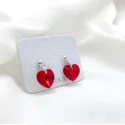 Aros Corazón 10 mm rojos