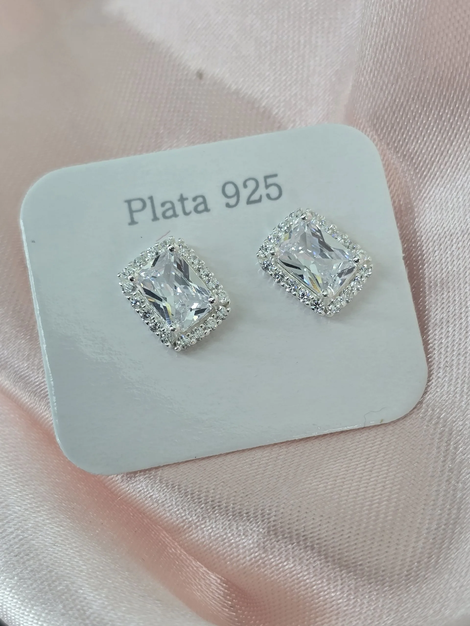aros pasantes rectangulares plata