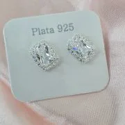 aros pasantes rectangulares plata