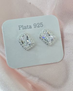 aros pasantes rectangulares plata