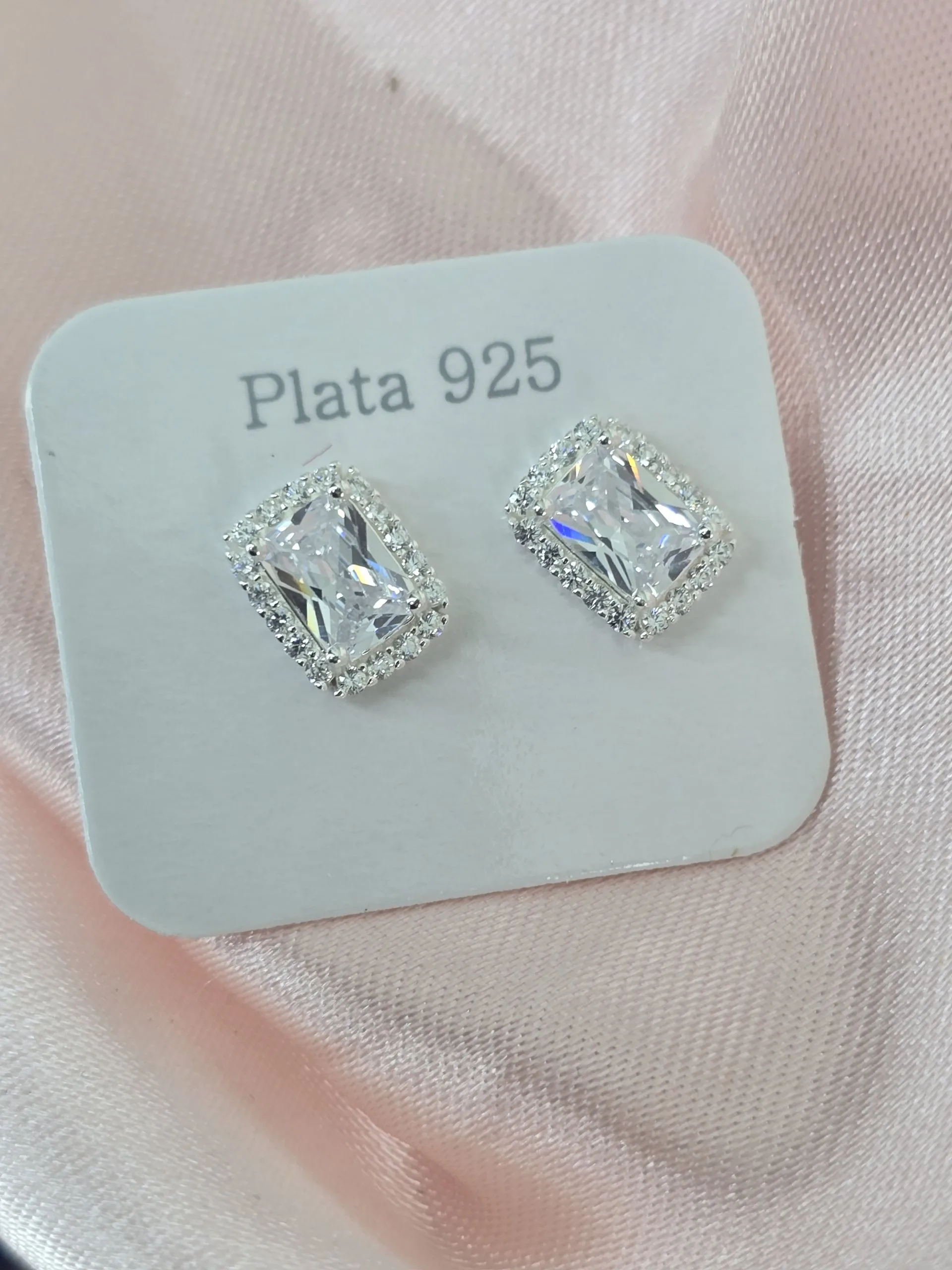 aros pasantes rectangulares plata