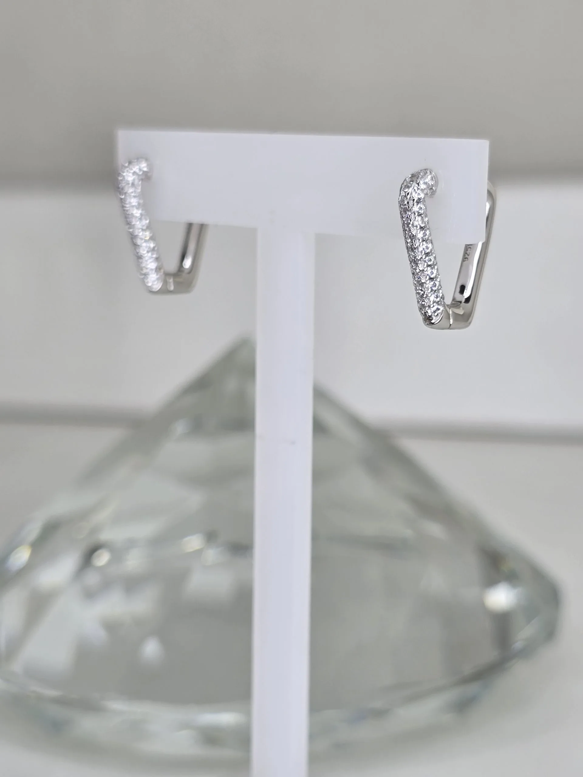 Argollas geometricas rodinadas plata
