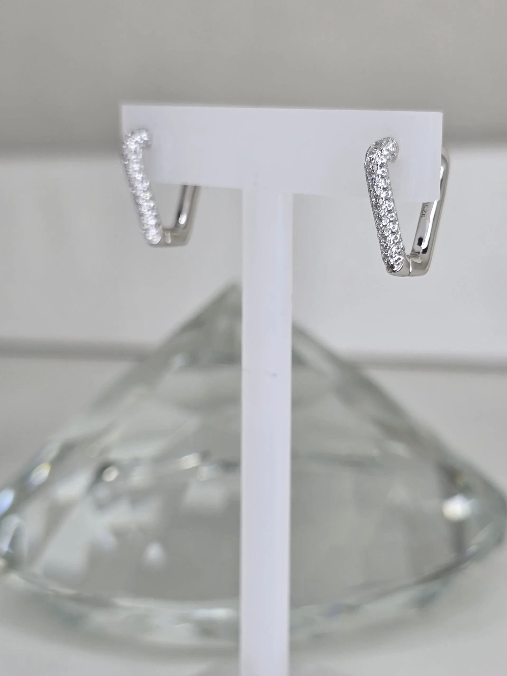 Argollas geometricas rodinadas plata