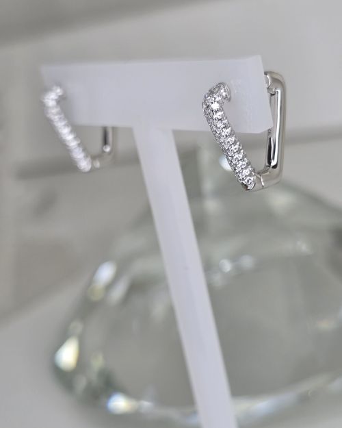 Argollas geometricas rodinadas plata