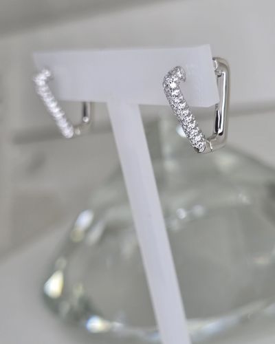 Argollas geometricas rodinadas plata