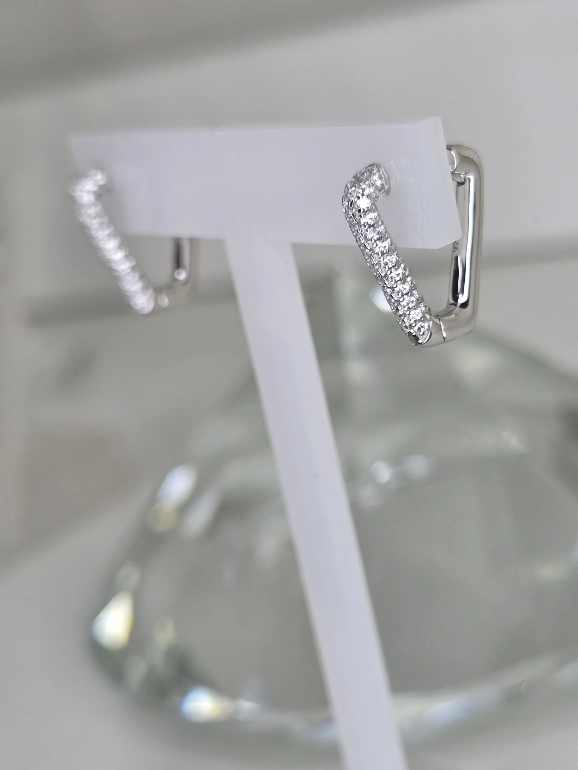 Argollas geometricas rodinadas plata