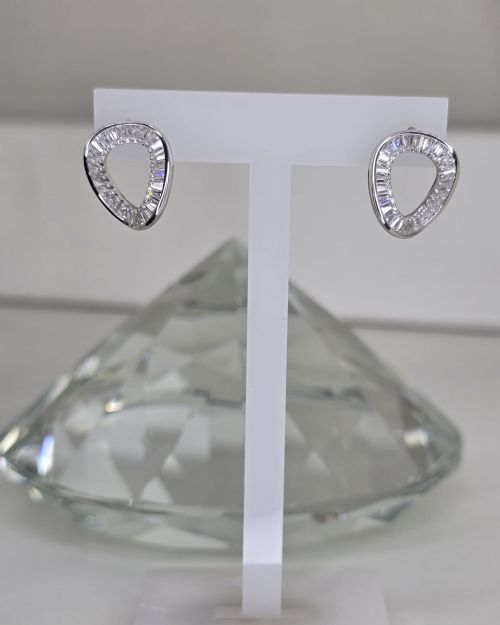 Aros calados pasantes plata rodinada cubics