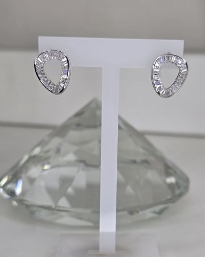 Aros calados pasantes plata rodinada cubics