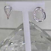 Aros calados pasantes plata rodinada cubics