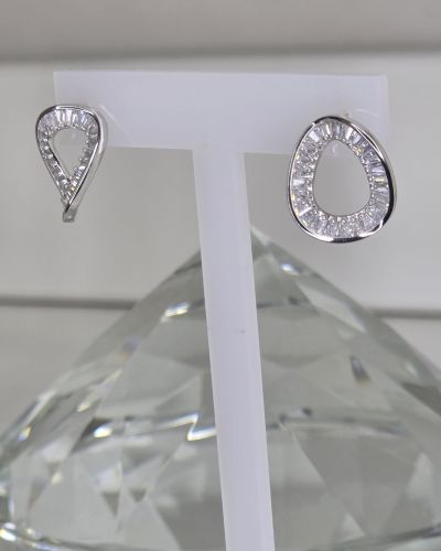 Aros calados pasantes plata rodinada cubics