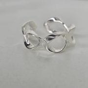 Anillo ADN regulable de Plata 925 con eslabones