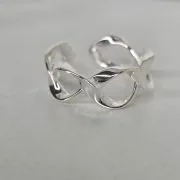 Anillo ADN regulable de Plata 925 con eslabones