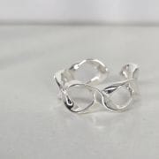 Anillo ADN regulable de Plata 925 con eslabones