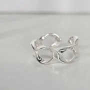 Anillo ADN regulable de Plata 925 con eslabones