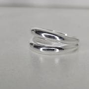 Anillo ajustable de plata lisa doble