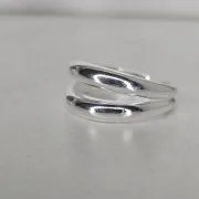 Anillo ajustable de plata lisa doble
