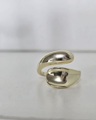 Anillo de plata con baño GOLD regulable abierto ajustable
