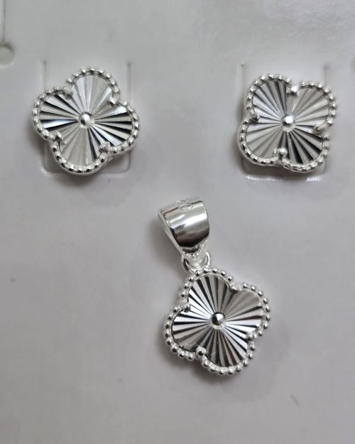 Conjunto estilo van cleef de plata dije más aros