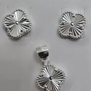 Conjunto estilo van cleef de plata dije más aros