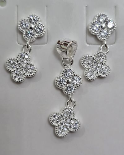 Conjunto de Flores colgantes aros más dije en juego
