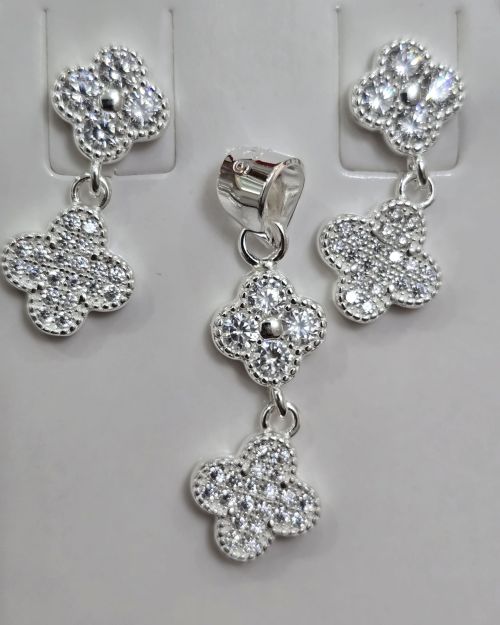 Conjunto de Flores colgantes aros más dije en juego