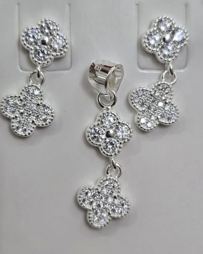 Conjunto de Flores colgantes aros más dije en juego