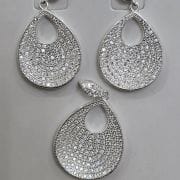Conjunto de aros más dije de Gota con micropave y cubics PLATA