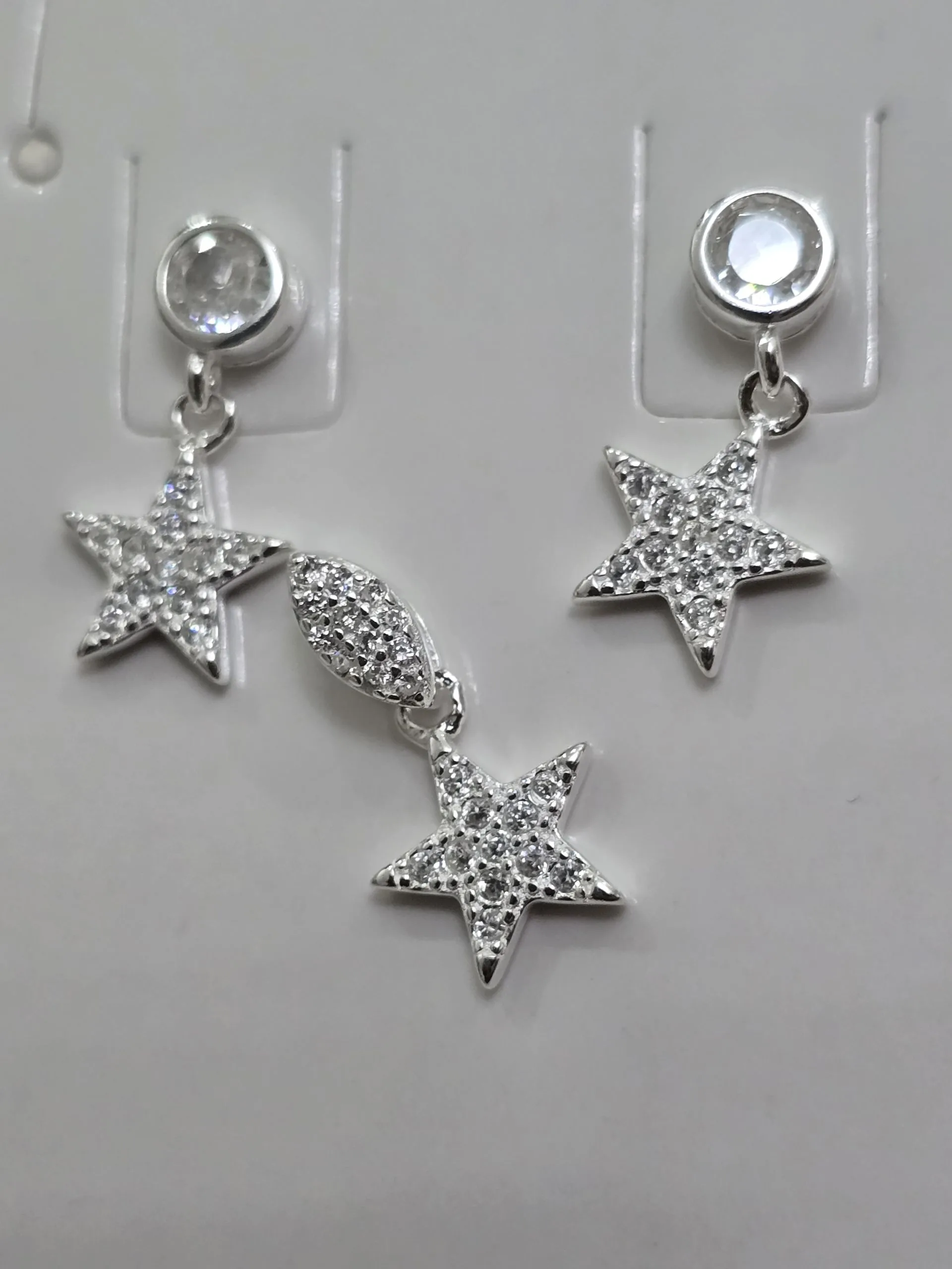Conjunto punto luz estrellas aros más dije