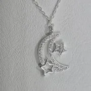 Cadena de plata con dije estrellas y luna