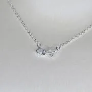Cadena de tulipan plata con cubic