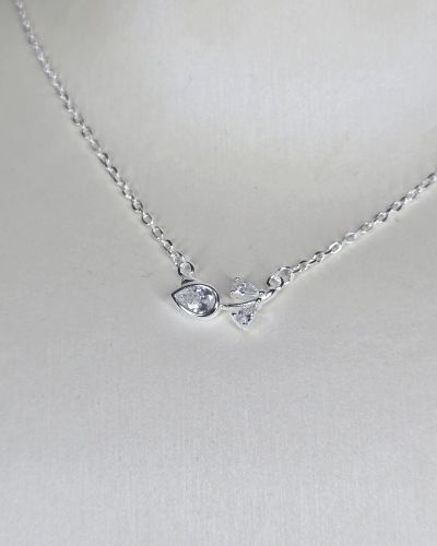 Cadena de tulipan plata con cubic