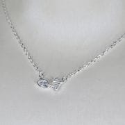 Cadena de tulipan plata con cubic