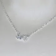 Cadena de tulipan plata con cubic