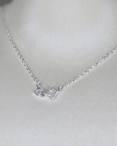 Cadena de tulipan plata con cubic