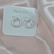 aros pasantes circulares cubics de plata 925