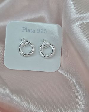 aros pasantes circulares cubics de plata 925