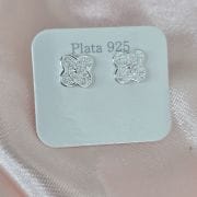 Aros pasantes de flores Plata 925