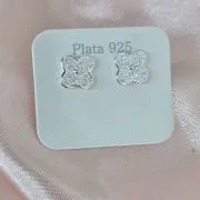 Aros pasantes de flores Plata 925