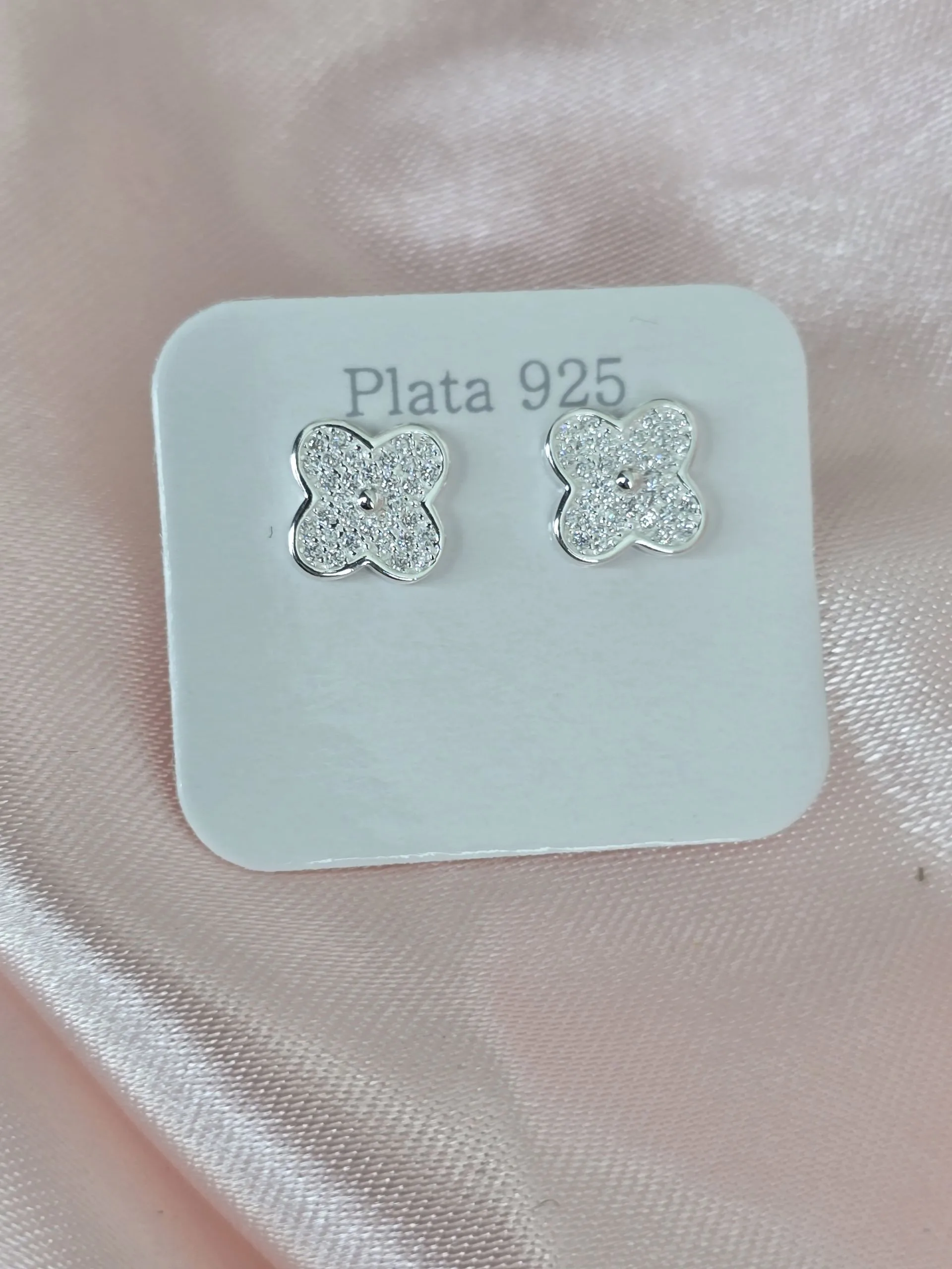 Aros pasantes de flores Plata 925
