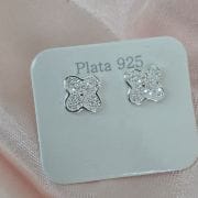 Aros pasantes de flores Plata 925