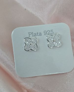 Aros pasantes de flores Plata 925