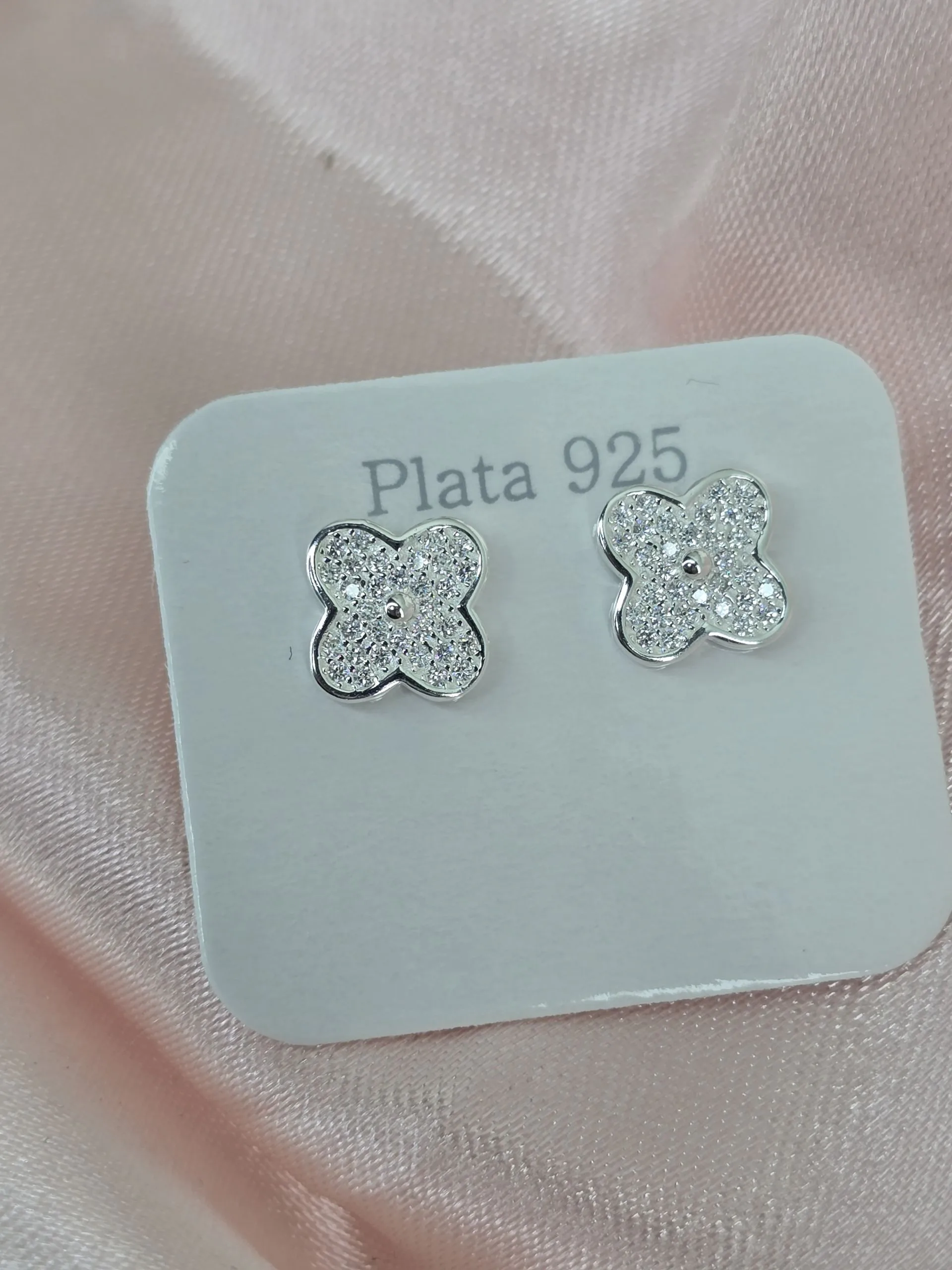 Aros pasantes de flores Plata 925