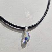 Gargantilla de caucho con cristal ab swarovski