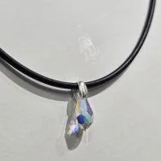 Gargantilla de caucho con cristal ab swarovski