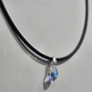 Gargantilla de caucho con cristal ab swarovski