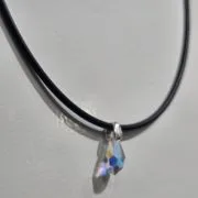 Gargantilla de caucho con cristal ab swarovski